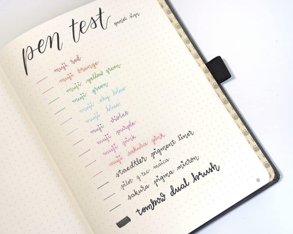 Dingbats Notebook Pen test bullet journal
