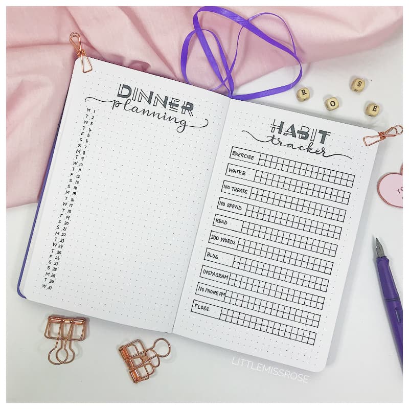 October 2018 Plan with Me Habit tracker Little Miss Rose