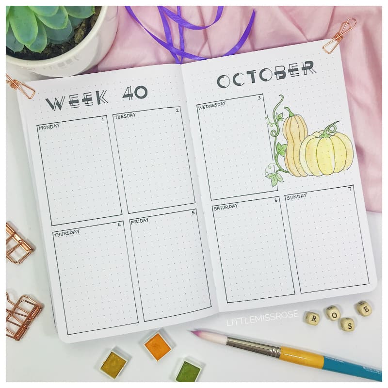 October 2018 Plan with Me Weekly Spread Little Miss Rose