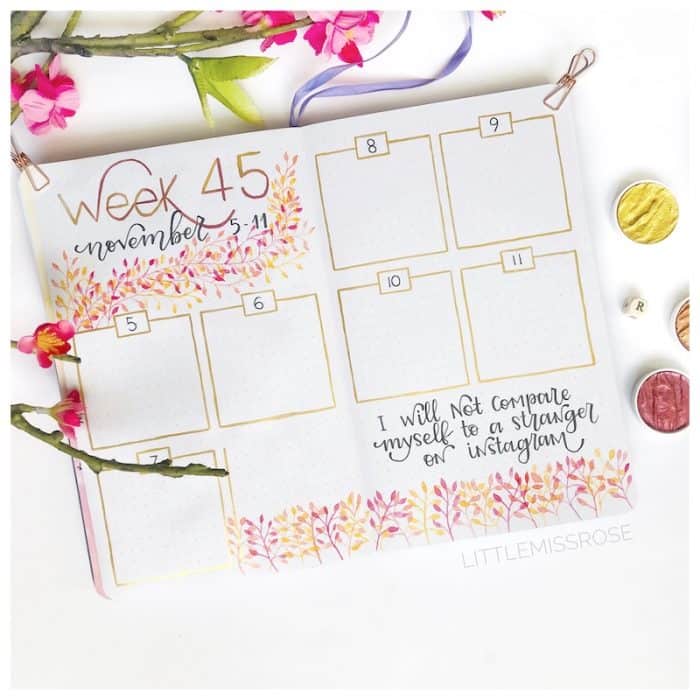 How to Create a Fall Themed Weekly Spread - Little Miss Rose