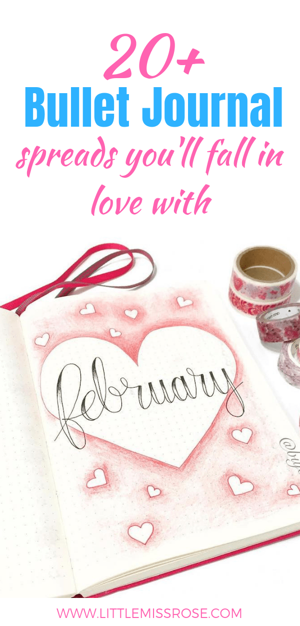 Find a tonne of beautiful inspiration for your next Valentine's Day themed bullet journal spread. There are ideas for cover pages, monthly logs, weekly spreads, trackers and much more! 
